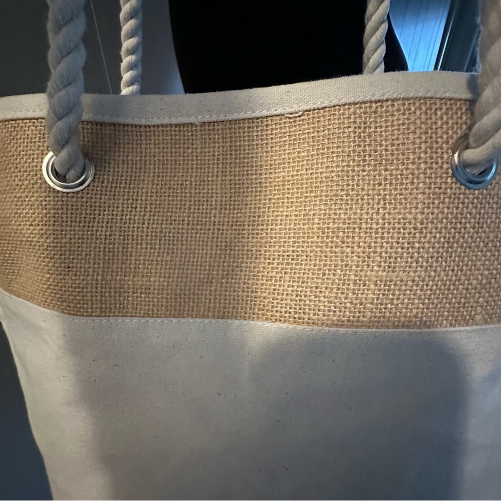 Lane Bryant Tan and Cream Tote Bag